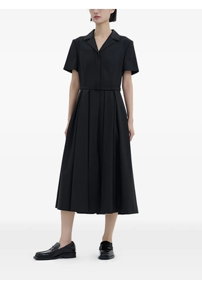 Juun.J belted pleated dress - Black