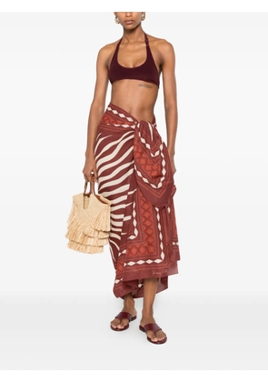 Johanna Ortiz Golden Horizon pareo skirt - Red