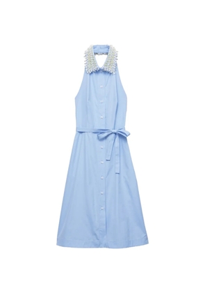 Prada embroidered poplin shirt dress - Blue