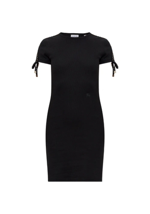 Burberry ribbed-knit tie-detail mini dress - Black