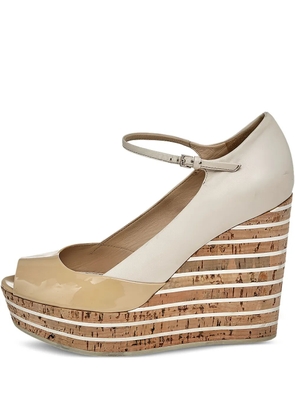 Gucci Pre-Owned 115mm leather heeled sandals - Neutrals