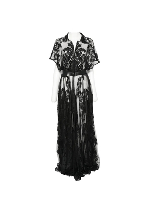 Norma Kamali lace belted maxi dress - Black