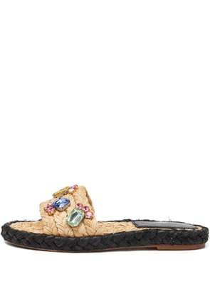 Tory Burch pre-owned braided embellished espadrilles - Neutrals