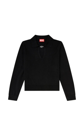 Diesel Oval D keyhole long-sleeve sweater - Black