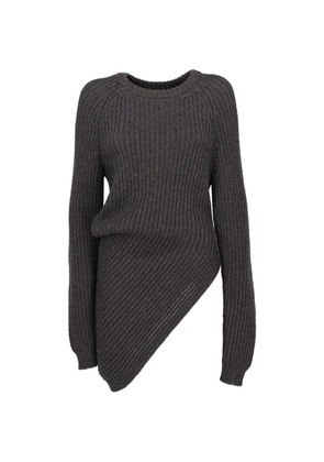 Lanvin Pre-Owned asymmetric ribbed-knit sweater - Grey