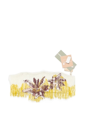 Água de Coco beaded fringe-trim bikini top - Neutrals