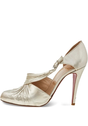 Christian Louboutin Pre-Owned 140mm pleated d'Orsay pumps - Gold