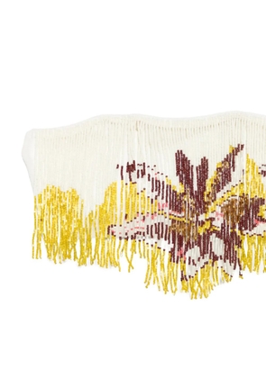 Água de Coco beaded fringe-trim bikini top - Neutrals