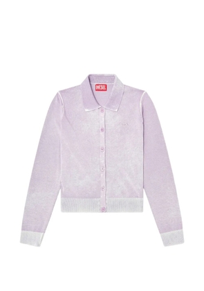 Diesel M-Loren logo-embroidered cardigan - Purple