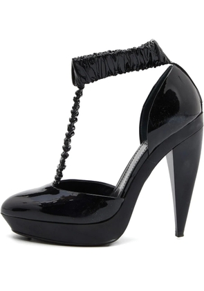 Burberry Pre-Owned 120mm patent-leather t-strap pumps - Black