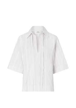 LouLou de Saison Sofi striped drawstring blouse - White