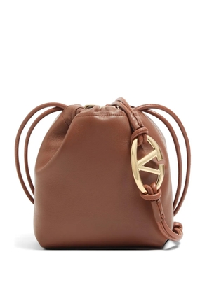 Valentino Garavani mini VLogo Pouf pouch in nappa leather - Brown