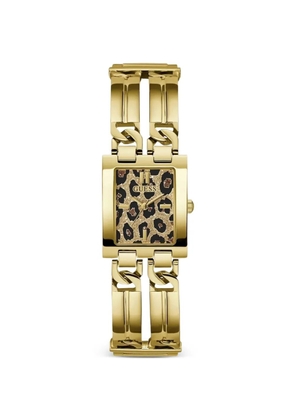 GUESS USA leopard-pattern 28mm watch - Gold