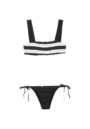 Osklen striped side-tie bikini - Black