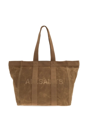 AllSaints Layo logo-print tote bag - Brown