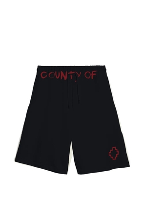 COUNTY OF MILAN drawstring graphic track shorts - Black