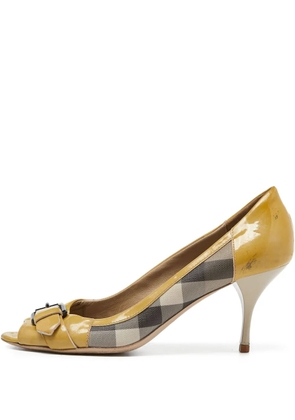 Burberry Pre-Owned 85mm leather heeled pumps - Yellow