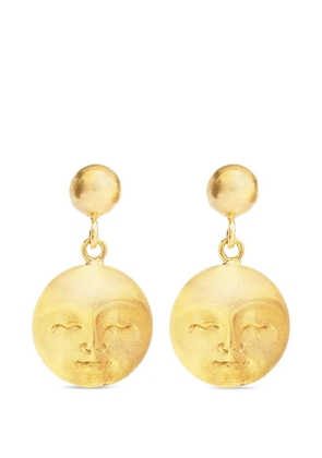 Ottoman Hands Moon Face drop earrings - Gold
