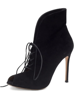 Gianvito Rossi pre-owned 105mm lace-up peep-toe boots - Black