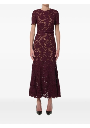Self-Portrait belted midi dress - Red