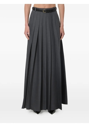 Self-Portrait belted pleated maxi skirt - Grey