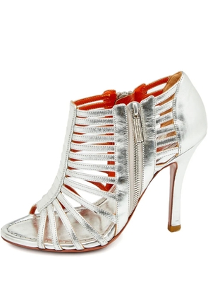 Santoni 105mm caged leather sandals - Grey