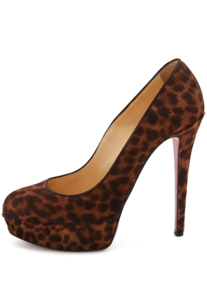 Christian Louboutin Pre-Owned animal-print platform pumps - Brown