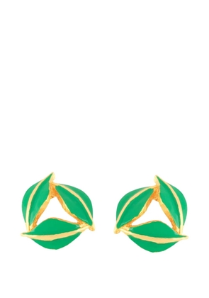 Susan Caplan Vintage 1980s leaf-design clip-on earrings - Gold