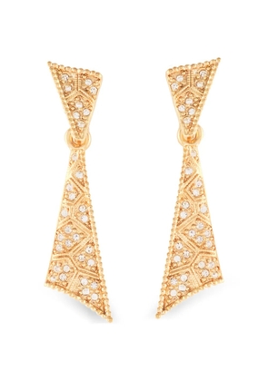 Susan Caplan Vintage 1980s crystal drop clip-on earrings - Gold