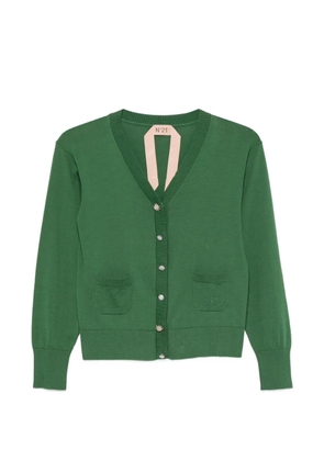 Nº21 crystal-embellished knitted cardigan - Green