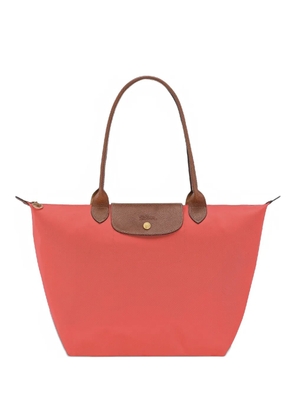 Longchamp L Le Pliage leather-trim shoulder bag - Red