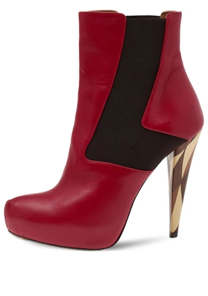 Fendi Pre-Owned 120mm leather ankle boots - Red