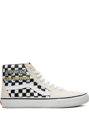 Vans x Supreme Sk8-Hi Pro 'F*ck The World - Checkerboard' sneakers - White