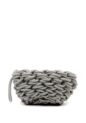Alienina Lina woven-rope clutch - Silver