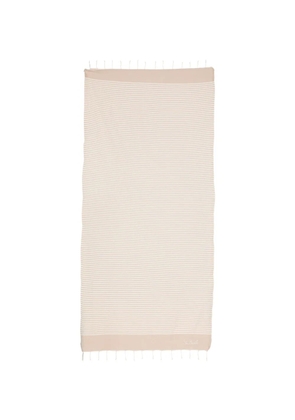 MC2 Saint Barth Foutas stripe-pattern fringed beach towel - Neutrals