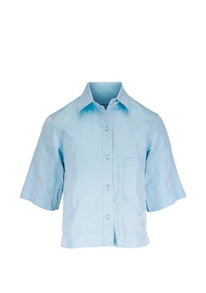 Odeeh Duchesse jacquard-effect cropped blouse - Blue