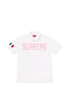 Supreme twill appliqué polo shirt - White