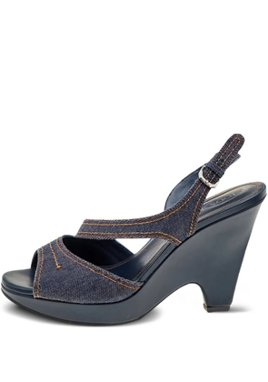 Tod's Vintage 115mm denim crossover sandals - Blue