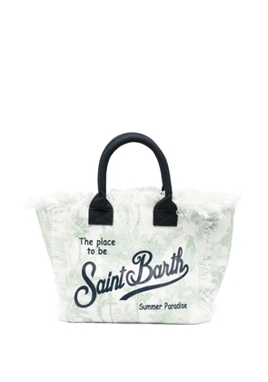 MC2 Saint Barth Vanity fringed print tote bag - White