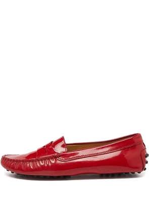 Tod's Vintage patent-leather loafers - Red