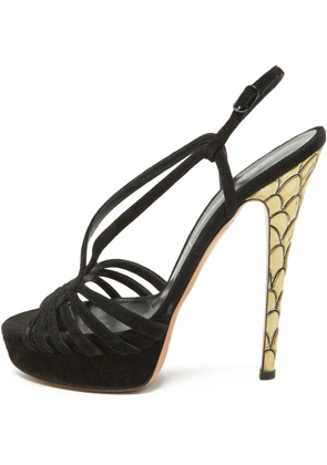 Casadei Vintage pre-owned 140mm suede sandals - Black