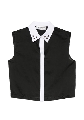 Iceberg eyelet-embellished sleeveless blouse - Black