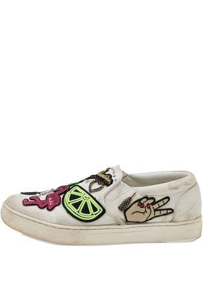 Marc Jacobs Vintage Pre-owned patch embellished slip-on sneakers - White