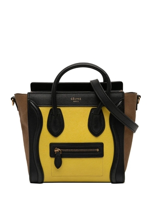 Celine Pre-Owned 2014 Nano Tricolor Calfskin and Suede Luggage Tote satchel - Yellow