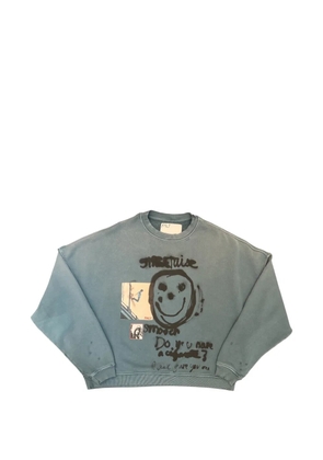 Paly airbrush-print distressed sweatshirt - Grey