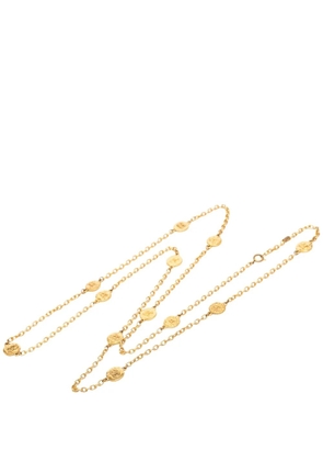 CHANEL Pre-Owned 20th Century CC Gold Plated Medallion Station Necklace costume necklace