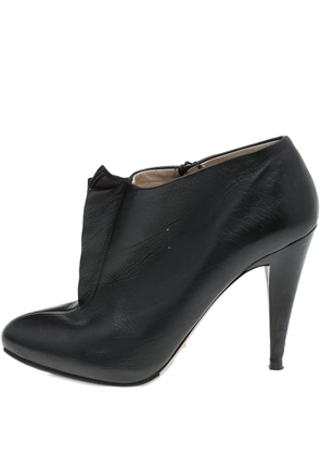 Prada Pre-Owned 110mm leather ruched boots - Black