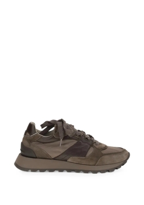 Brunello Cucinelli round-toe lace-up suede sneakers - Brown