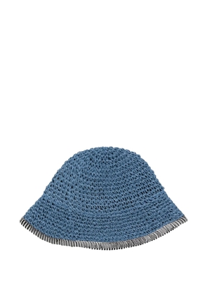 Missoni crochet-knit striped-trim bucket hat - Blue