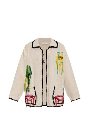 Akep embroidered blanket-stitch jacket - Neutrals